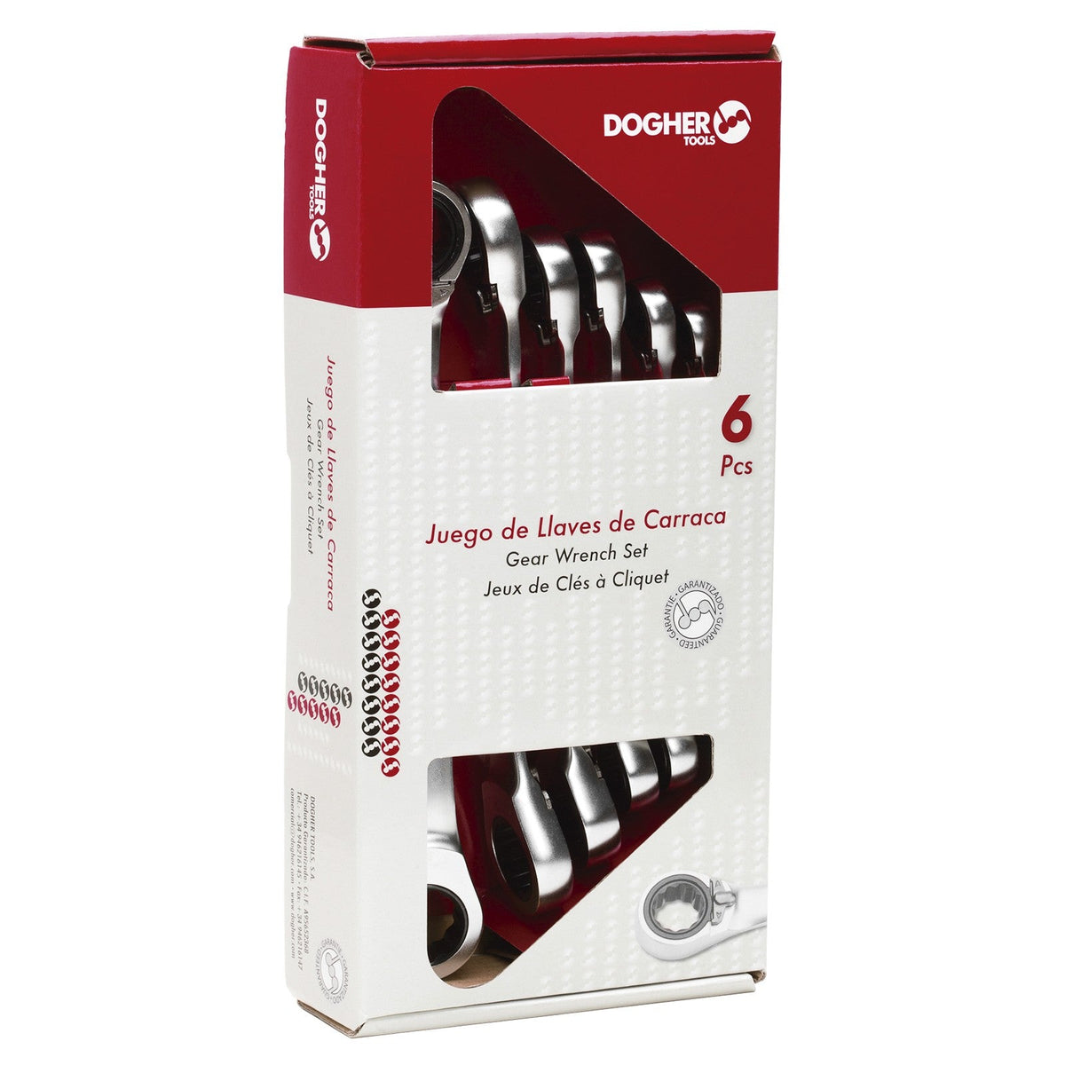Dogher 455-036 - Caja 6 Llaves Carraca Rev Acodada 15º
