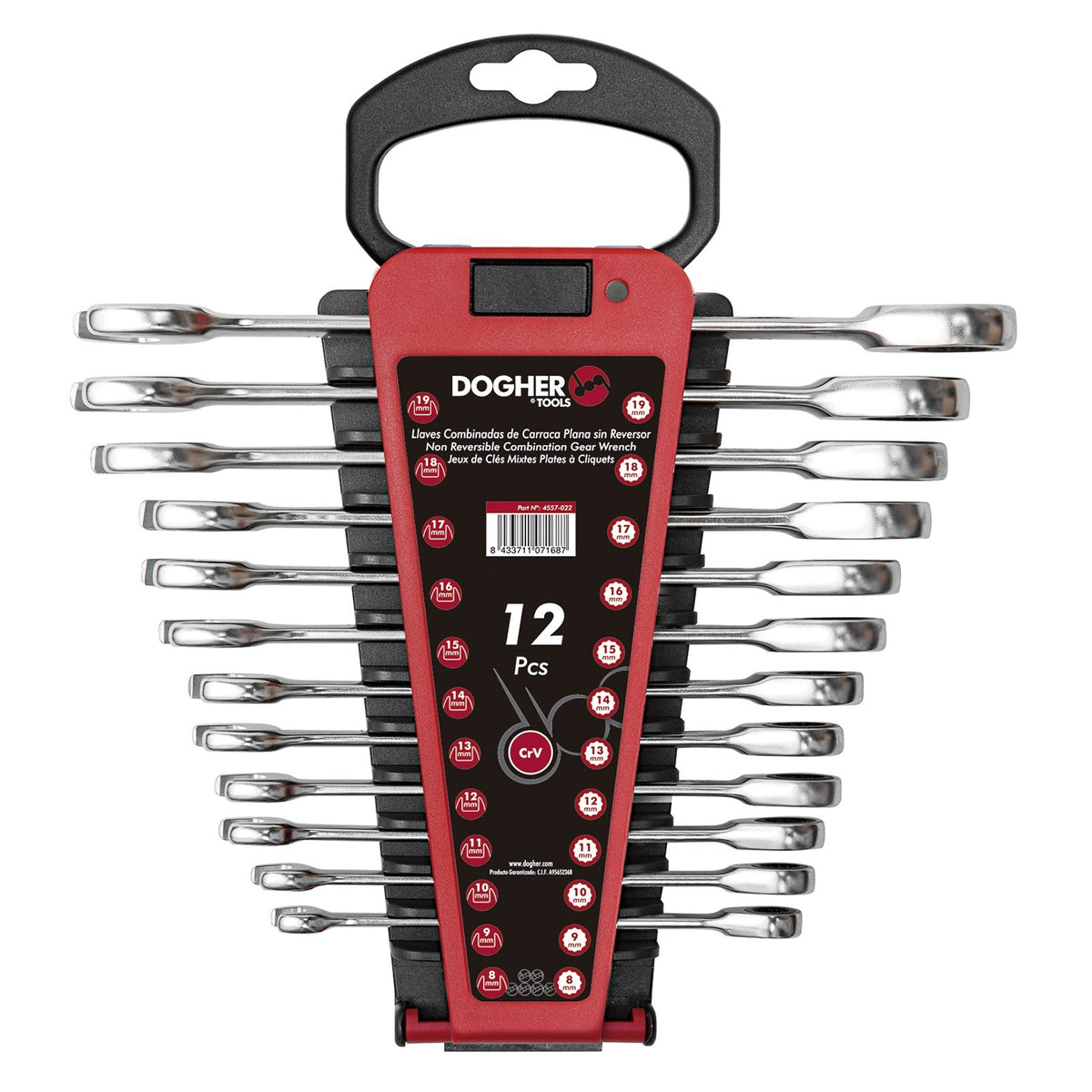 Dogher 4557-022 - Juego 12 Pcs Comb. Carraca Plana Sin Rev