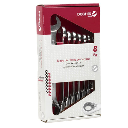 Dogher 457-038 - Caja 8 Llaves Comb. Carraca Rev