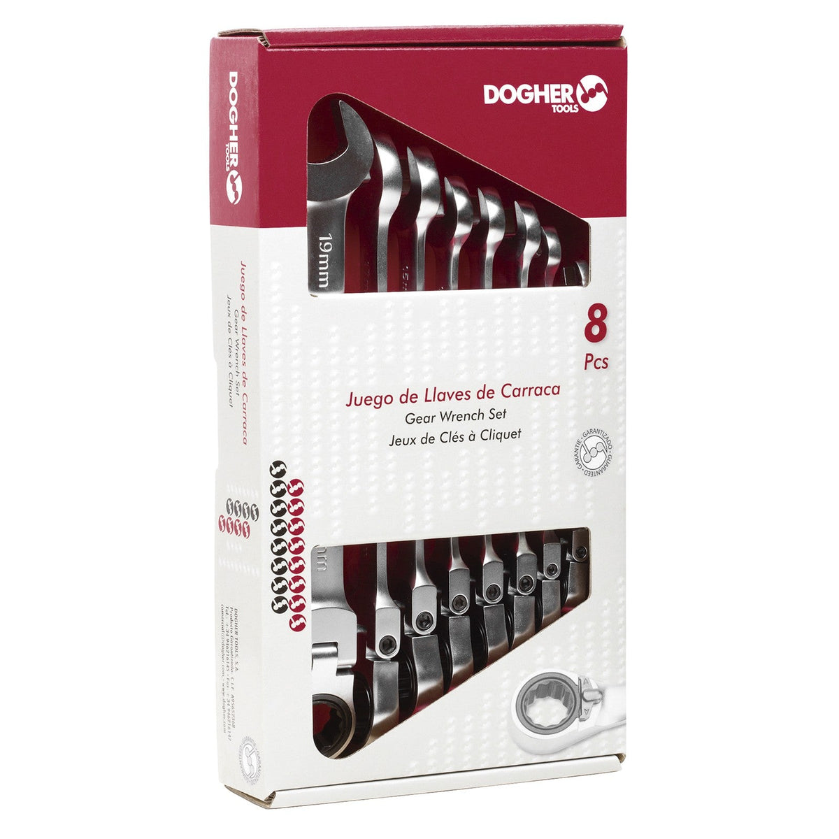 Dogher 458-038 - Caja 8 Llaves Comb. Carraca Flex