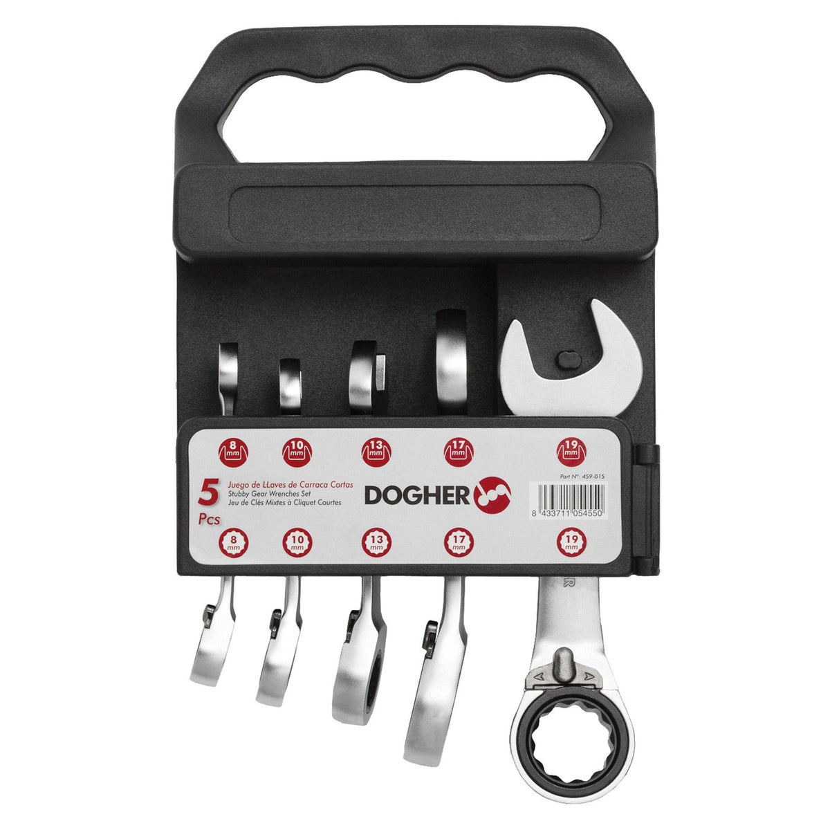 Dogher 459-010V - Soporte Plas Ll.Carraca Corta 5Pzs Vacio