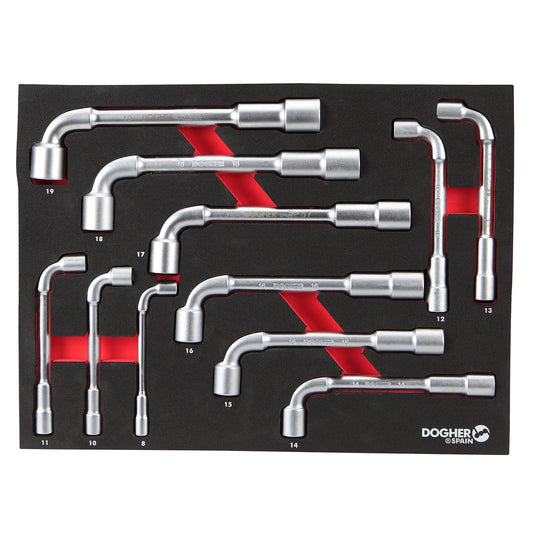 Dogher 462-080 - Bandeja Combinable 11 Llaves de Pipa 8 mm-19 mm 1/2