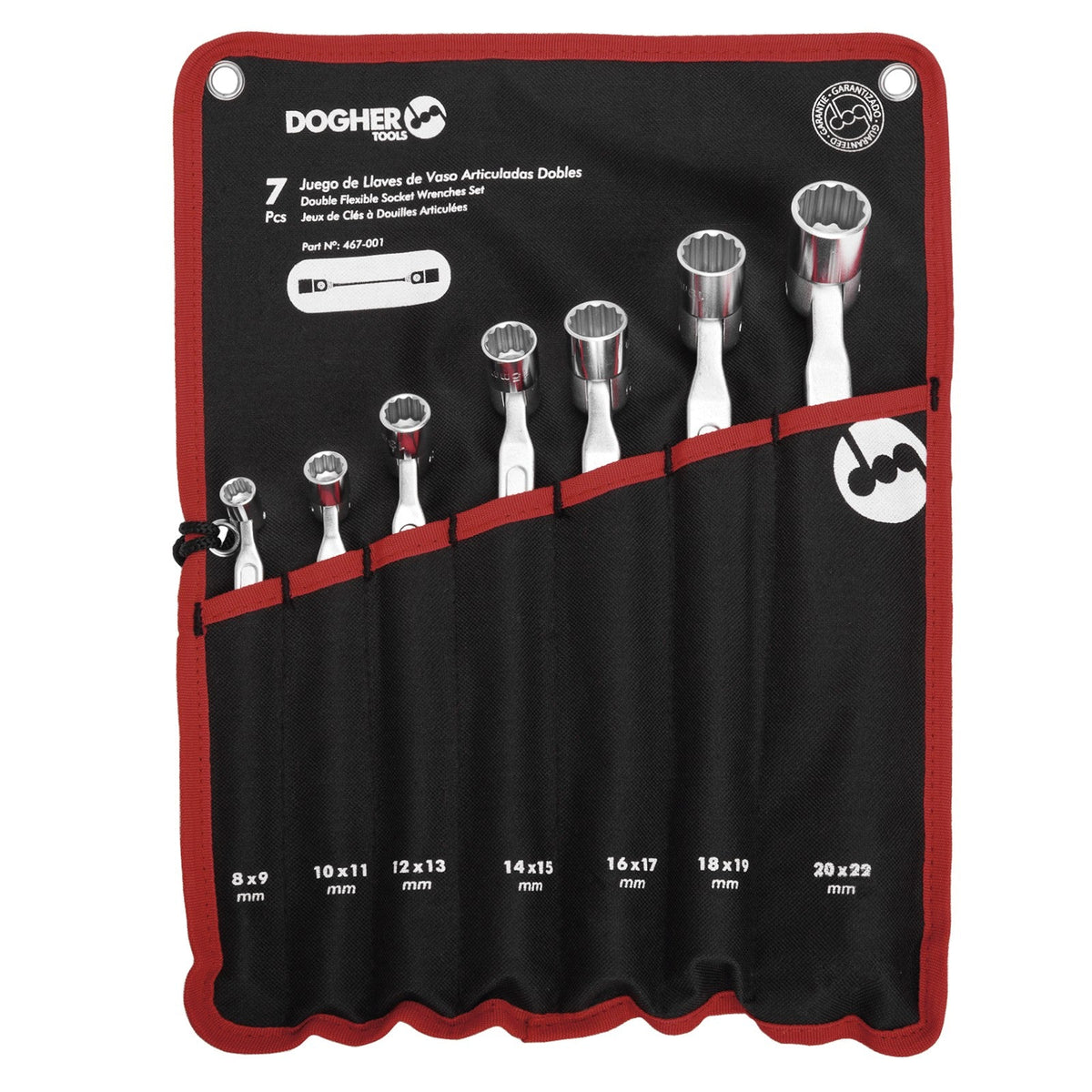 Dogher 467-001 - Bolsa 7 Llaves De Vaso Articulada Doble