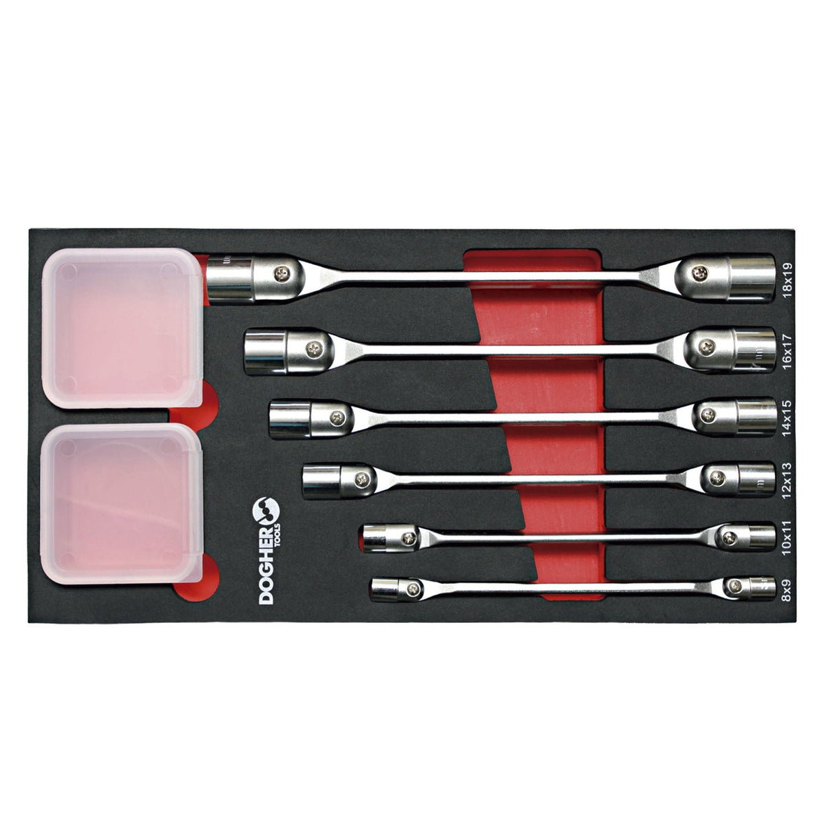 Dogher 467-080 - Bandeja Combinable 1/3 - 6 Llaves Vaso Articuladas Dobles