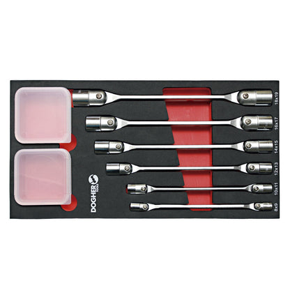 Dogher 467-080 - Bandeja Combinable 1/3 - 6 Llaves Vaso Articuladas Dobles