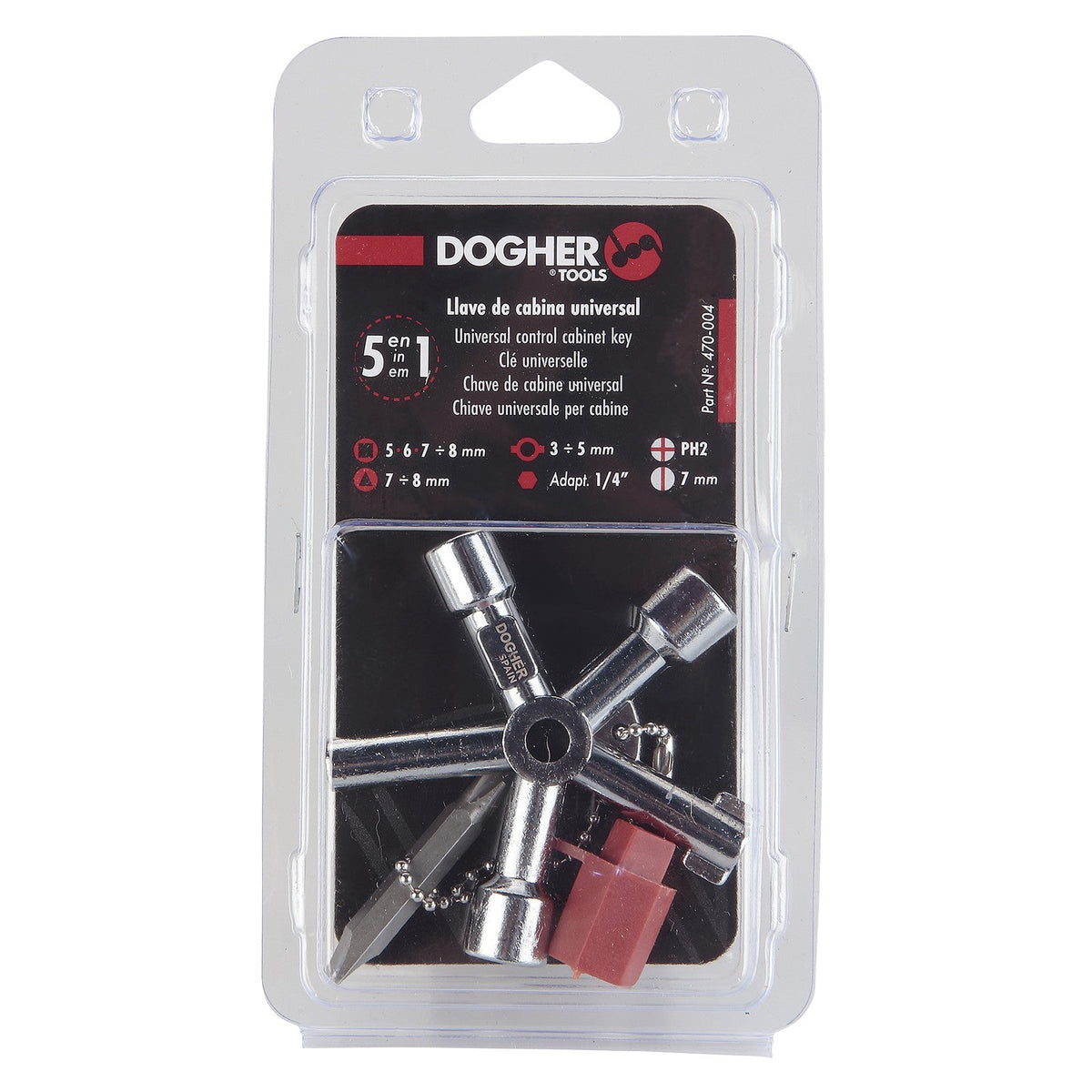 Dogher 470-004 - Llave Cabina 5In1 Agua,Gas,Elec