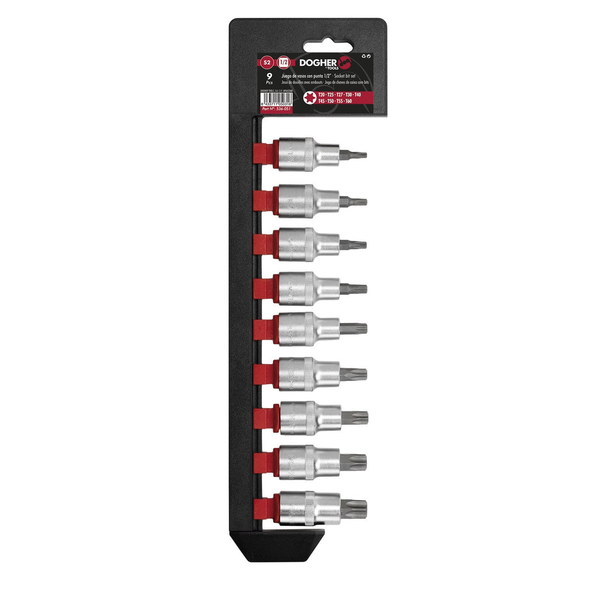 Dogher 536-051 - Juego 9 Ud. V.Puntas Torx 1/2