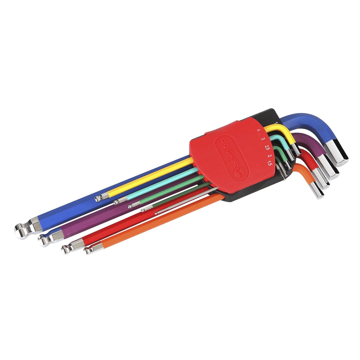 Dogher 605-069 - Juego De Llaves Colores Hex Red. 9Pzs