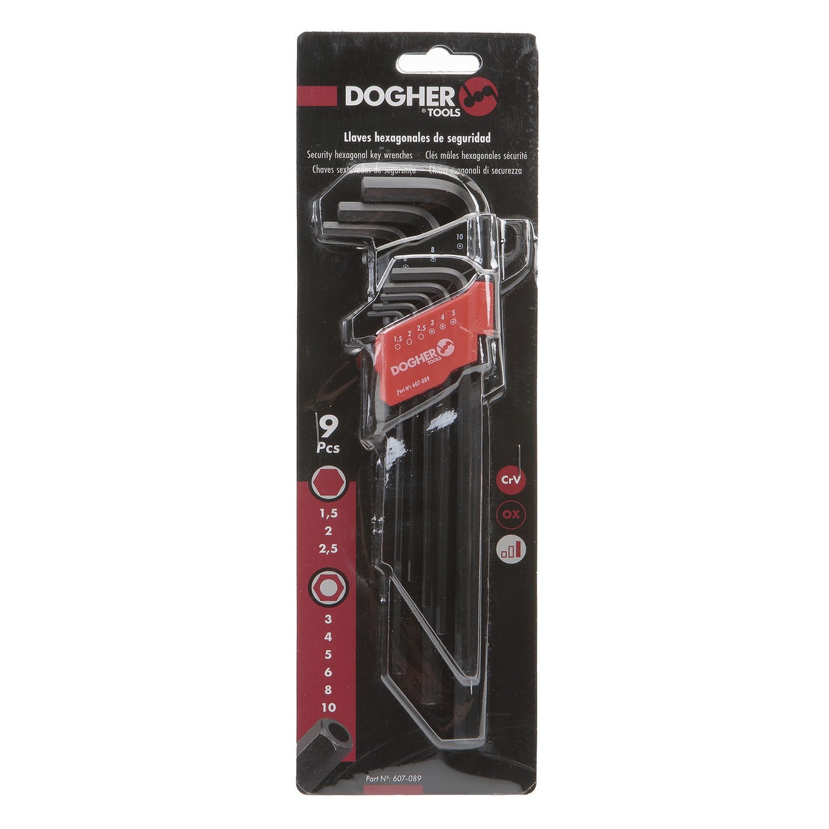 Dogher 607-089 - Juego Llavesmacho Pav.Hex.Seguridad 9Pzs