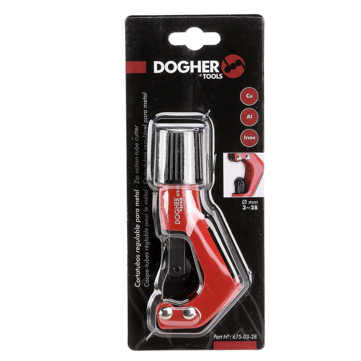 Dogher 675-03-28 - Cortatubos Regulable Para Metal 3-28Mm