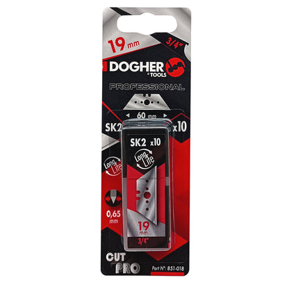 Dogher 851-017 - Blíster 10 Cuchillas Trapezoidales Security SK2 60x19 mm
