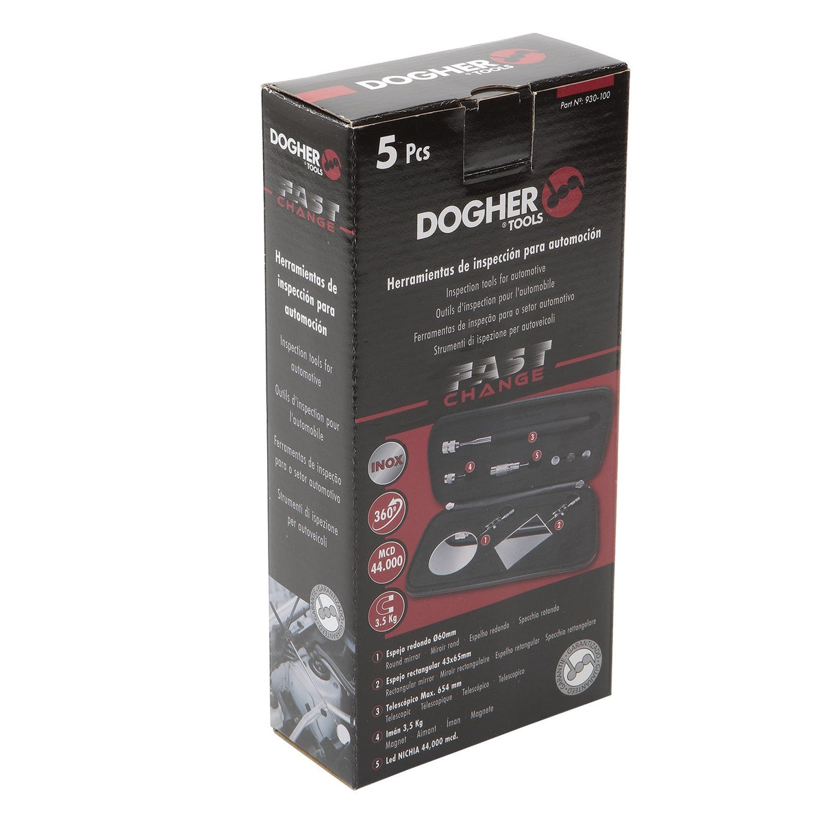 Dogher 930-100 - Juego 5 Pz Espejos Y Led Fastchange