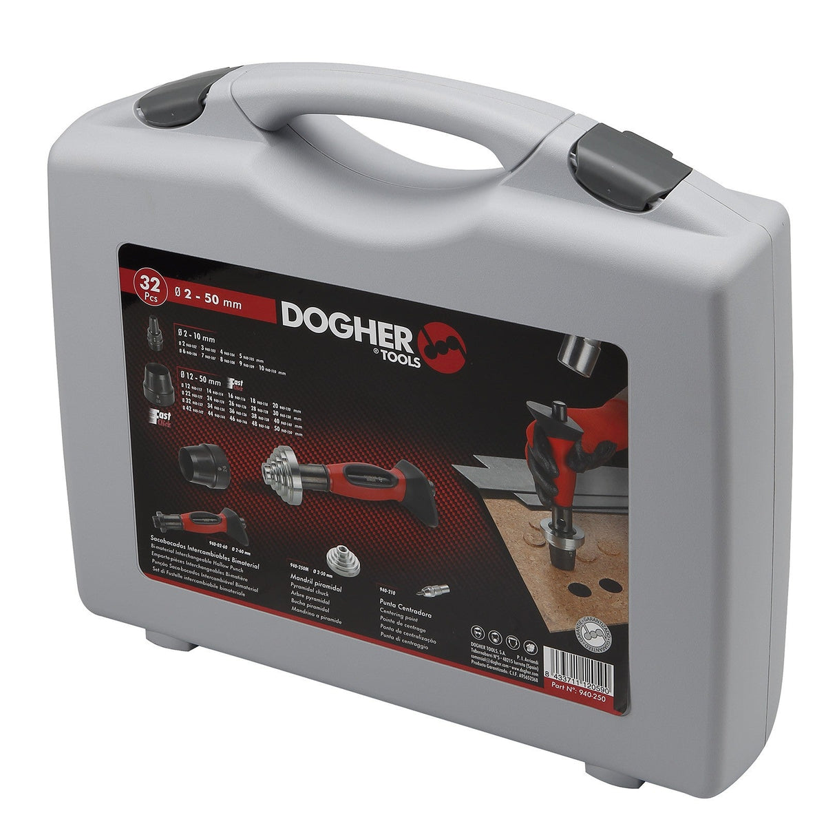 Dogher 940-250 - Juego Sacabocados Bimat 2-50Mm 32 Pzas