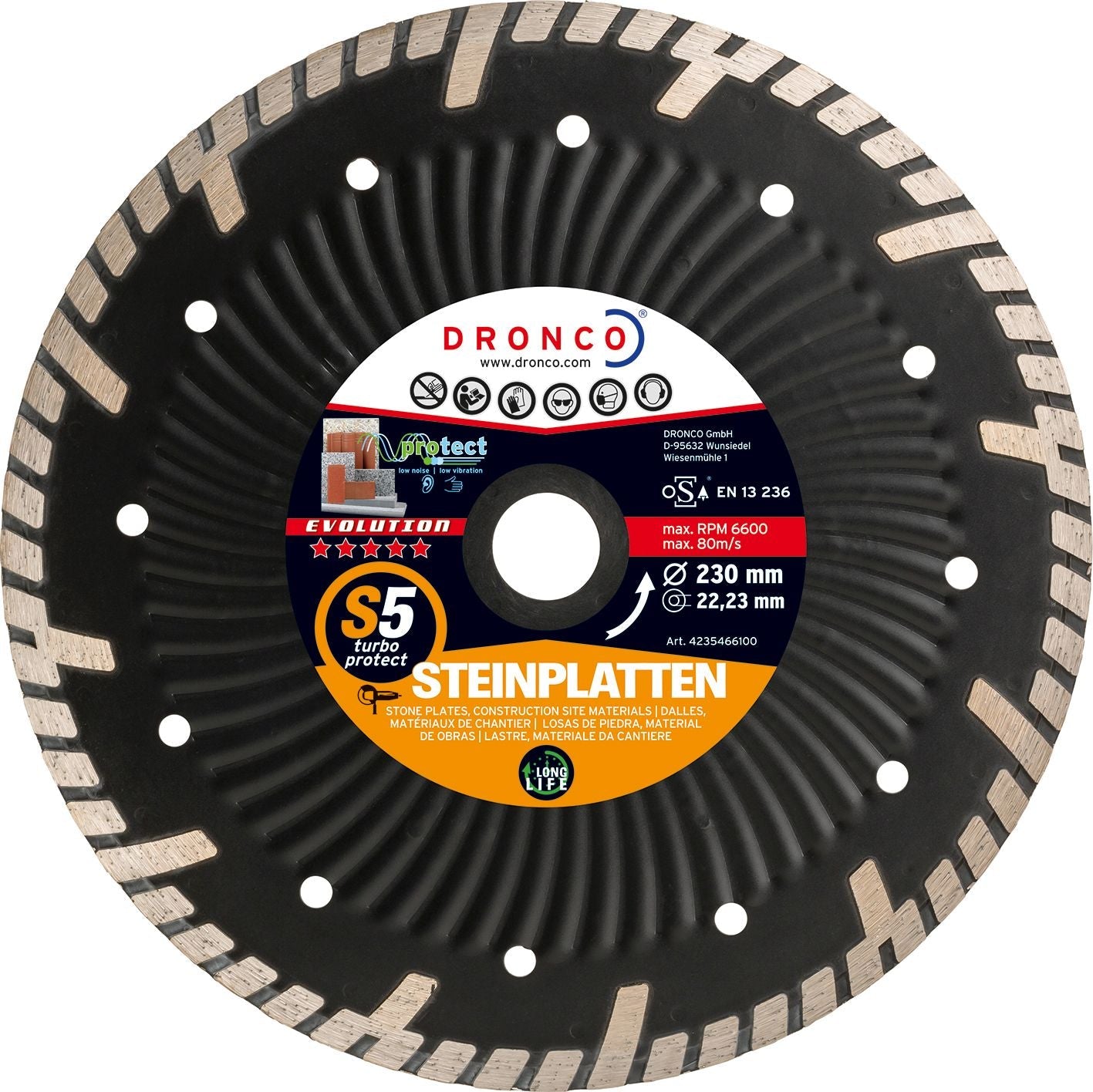 Dronco Disco de diamante Evolution S5 Turbo Protect - Placas de piedra - Ferrotecnia