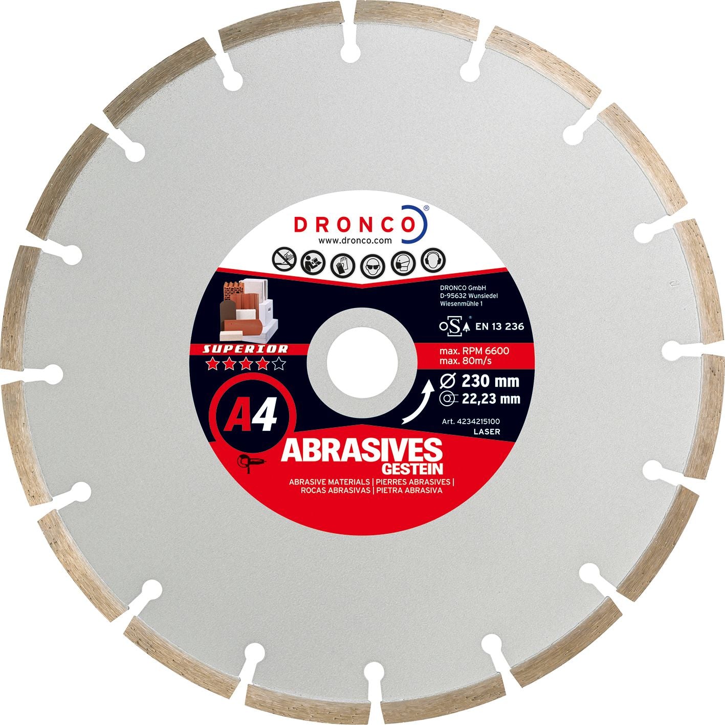 Dronco Superior A4 Diamond Disc - Abrasive Materials (Formerly LT76 ...