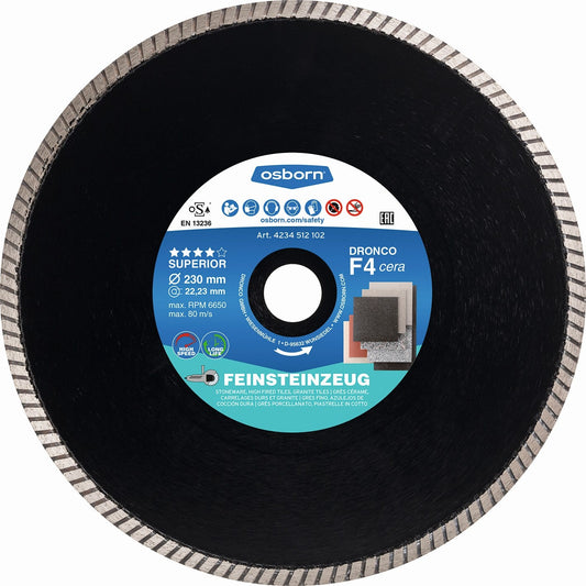 Dronco F4CERA - 180 - Disco de diamante Superior F4 Cera - Gres (Antes GRFX) Ø 180 mm - Ferrotecnia