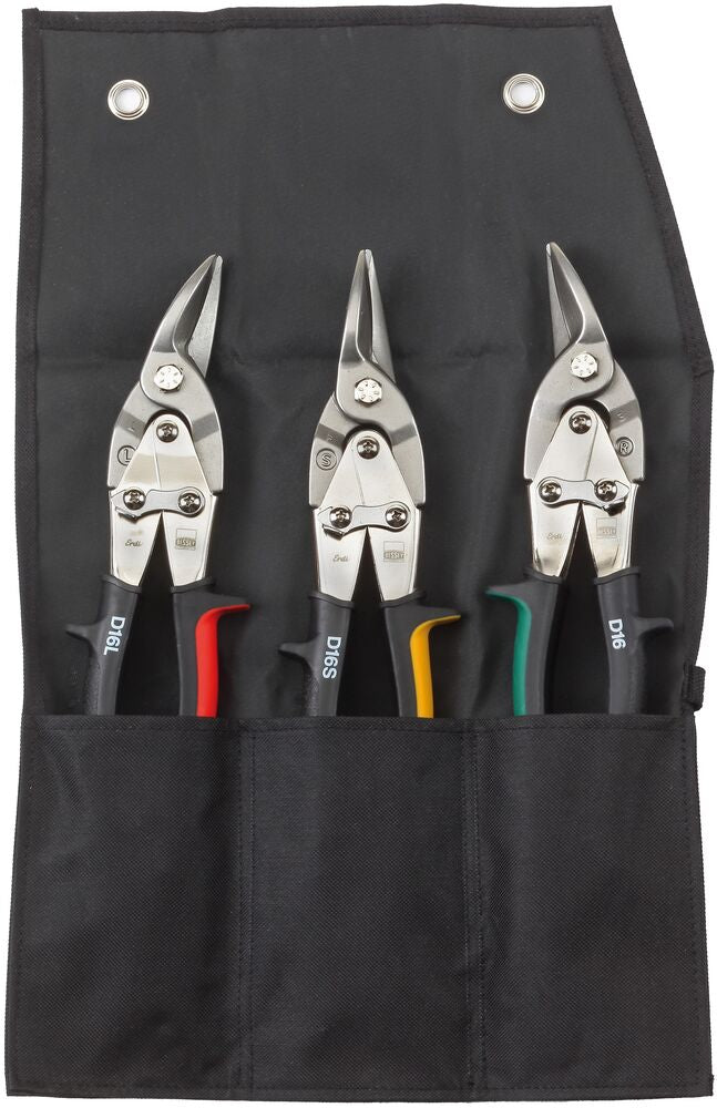 Bessey DSET16 - Juego de 3 tijeras Bessey D6 en funda enrollable - Ferrotecnia