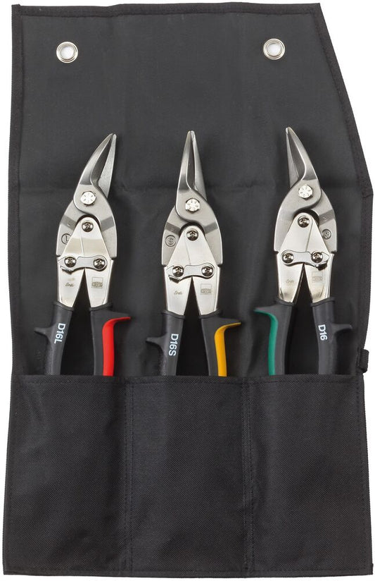 Bessey DSET16 - Juego de 3 tijeras Bessey D6 en funda enrollable - Ferrotecnia
