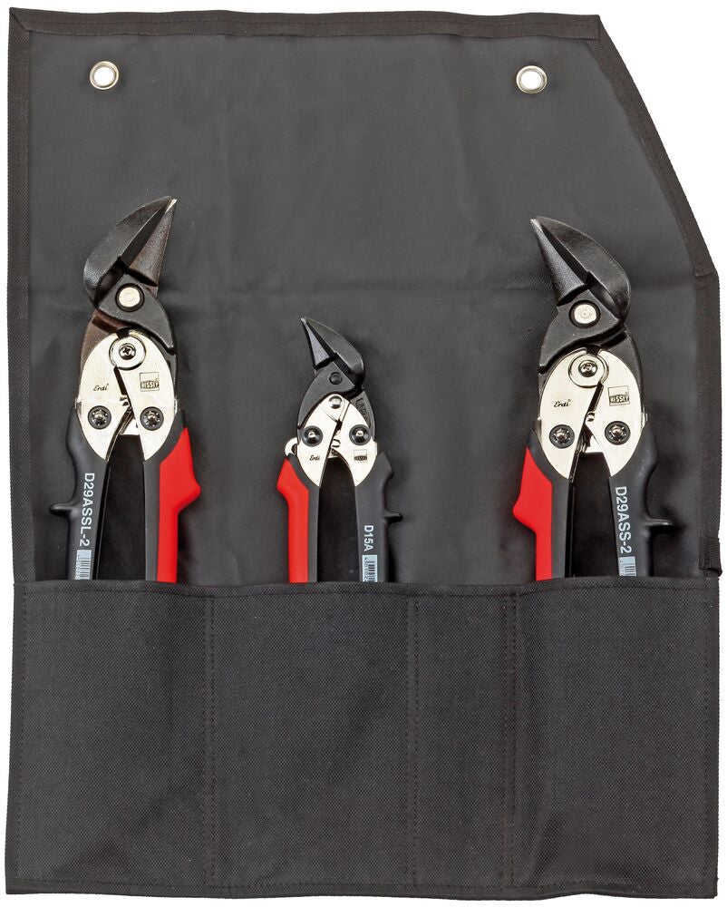 Bessey DSET2915 - Juego de 3 tijeras Bessey (2xD29ASS y 1xD15A) en funda enrollable - Ferrotecnia