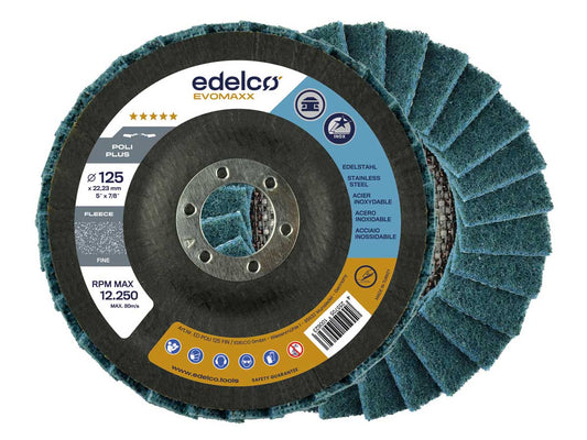 Edelco Disco abrasivo de láminas de fibra sin tejer con grano fino Poli Plus 3 EvoMaxx - Ferrotecnia