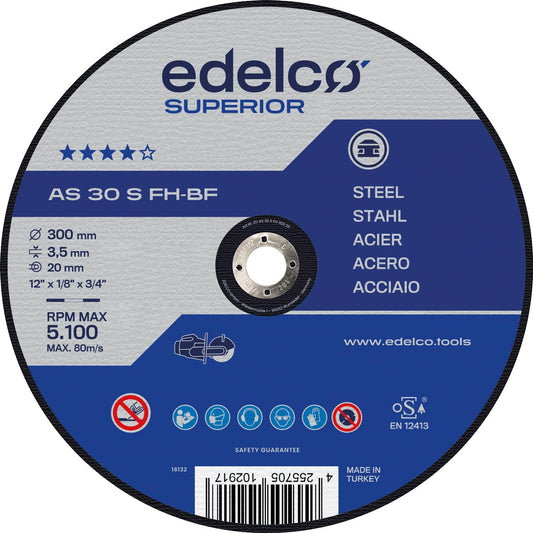 Edelco Disco de corte metal para máquina portátil AS 30 S - FH Superior (Lote de 25 uds) - Ferrotecnia