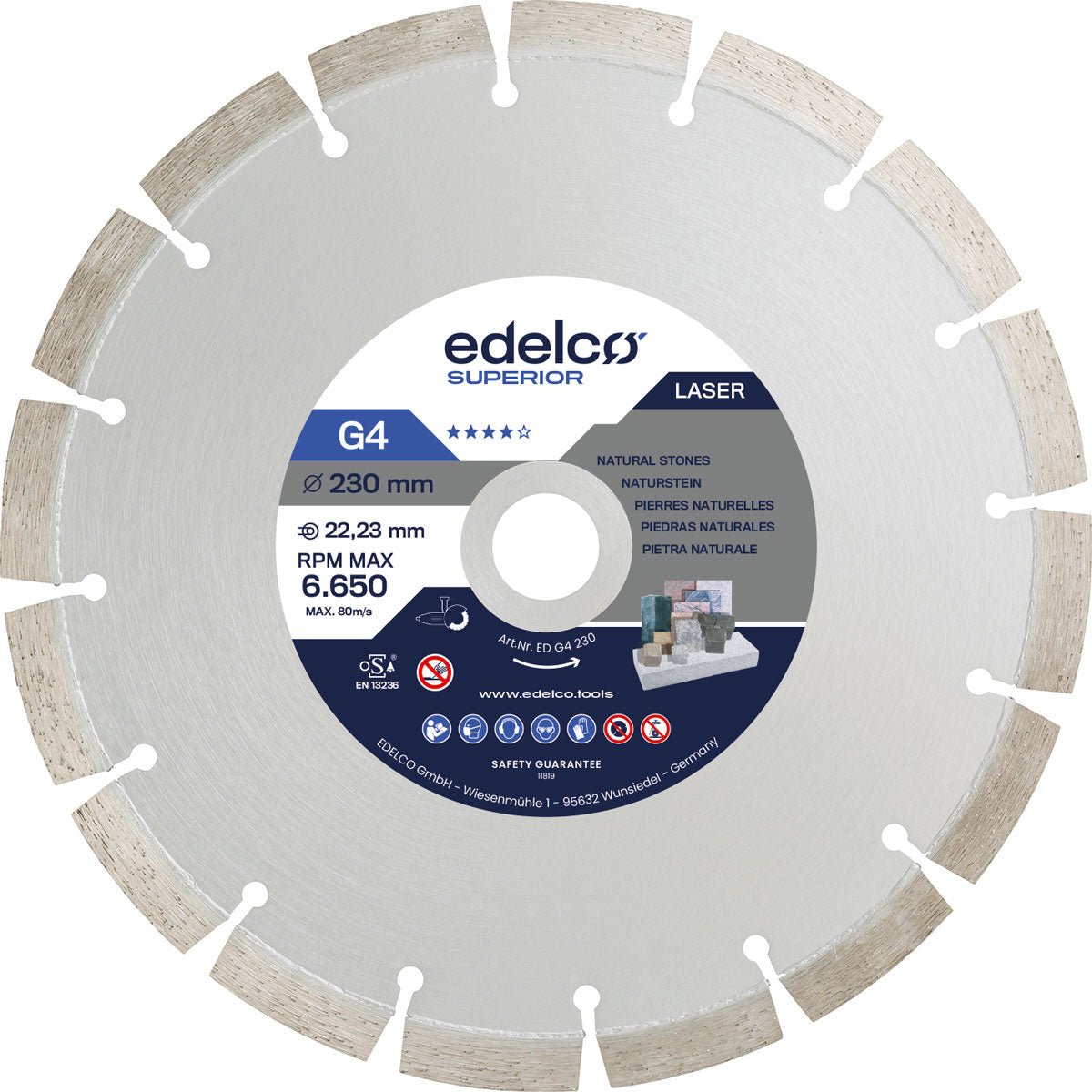 Edelco Disco de diamante para granito G4 Superior - Ferrotecnia