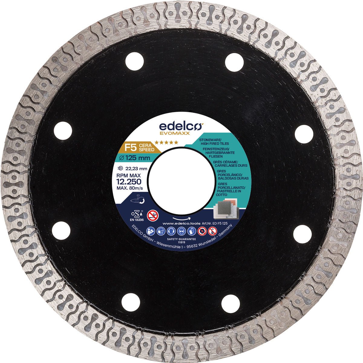 Edelco Disco de diamante para gres F5 Ceraspeed EvoMaxx - Ferrotecnia
