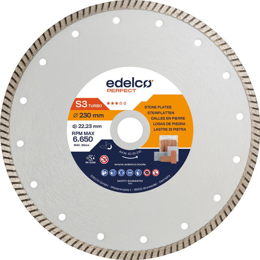 Edelco Disco de diamante para placas de piedra S3 Turbo Perfect - Ferrotecnia