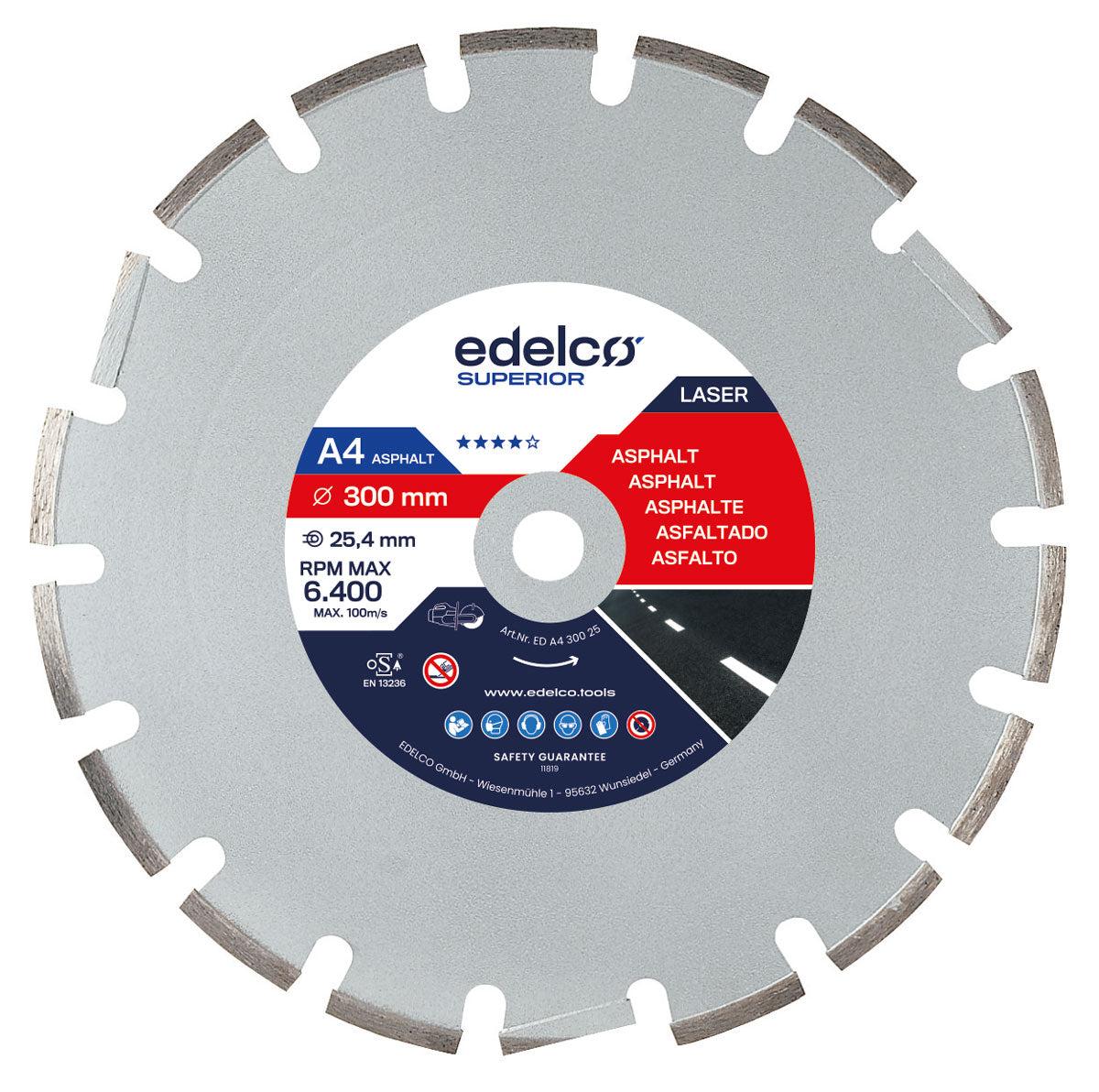 Edelco Disco de diamante para asfalto A4 Superior