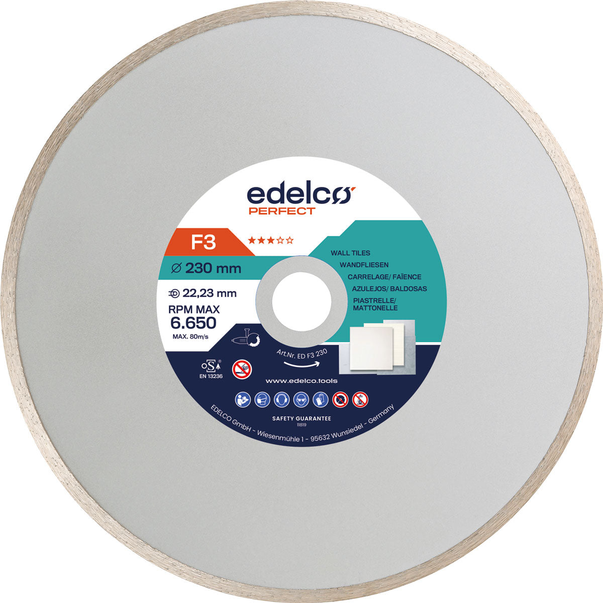 Edelco Disco de diamante para azulejos F3 Perfect