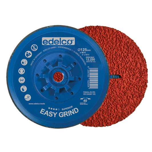 Edelco Grinding plate with powerful abrasive for angle grinders with M14 Easygrind thread