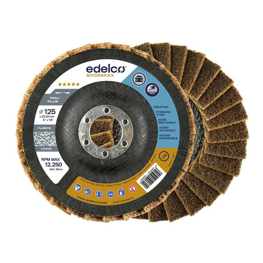 Edelco Poli Plus 1 EvoMaxx coarse grain non-woven abrasive flap disc