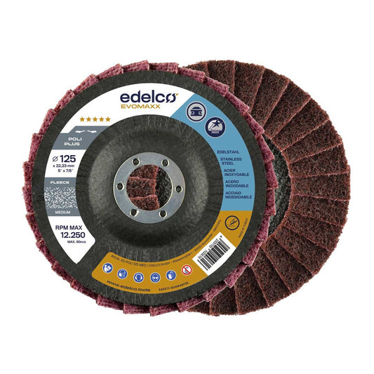 Edelco Poli Plus 2 EvoMaxx non-woven flap disc with medium grit