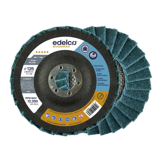 Edelco Poli Plus 3 EvoMaxx non-woven flap disc with fine grain
