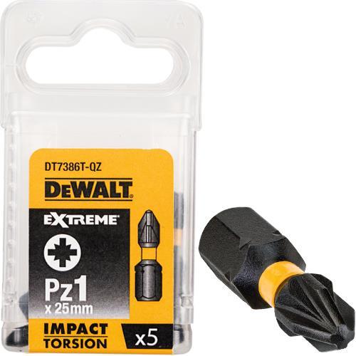 DeWalt DT7386T-QZ - Puntas torsión de impacto Pz1 x 5, 25 mm