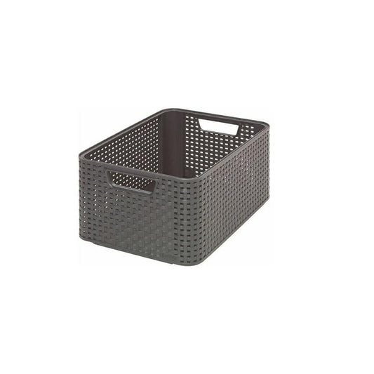 Estilo Rattan Curver Apariencia 205 846 Caja de Almacenamiento Talla M Antracita Polipropileno 38,6 x 28,7 x 17 cm