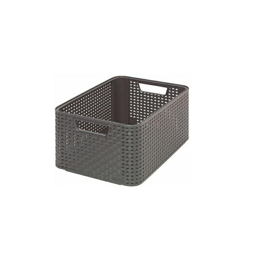 Estilo Rattan Curver Apariencia 205 846 Caja de Almacenamiento Talla M Antracita Polipropileno 38,6 x 28,7 x 17 cm - Ferrotecnia