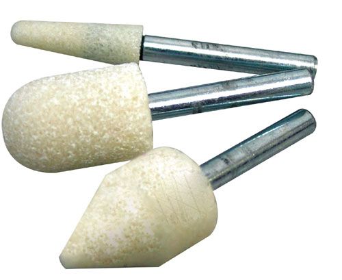 Faiot Muelas con vástago Ø 6 mm de corindón blanco para acabados en acero y acero inox - Ferrotecnia