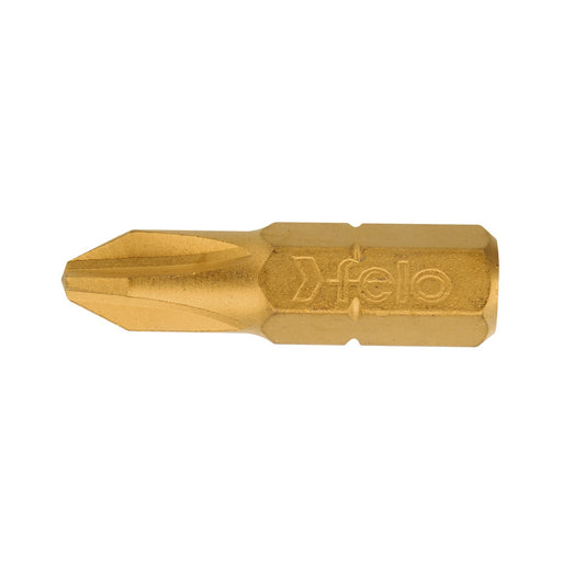 Felo 02201077 - Phillips (PH) Titanium screwdriver bit C6.3x25mm. PH 1 100pcs-Pack