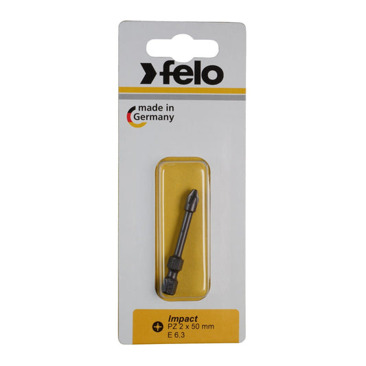 Felo 03102541 -  Blister 1 punta atornillador Pozidriz (PZ) IMPACT E6,3x50mm. PZ 2