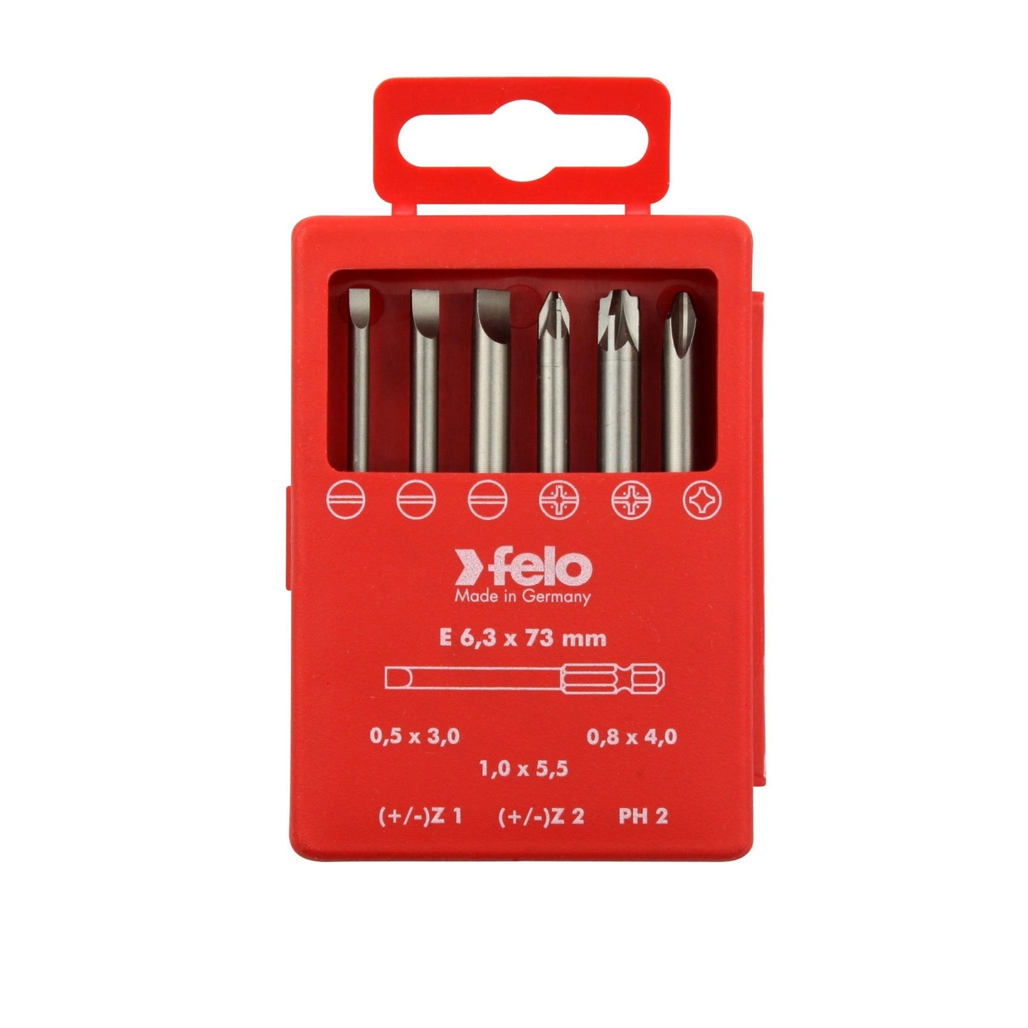 Felo 03192716 - PROFI E6 Bit Set, 3X73mm. 6-pcs. SL/Z/PH