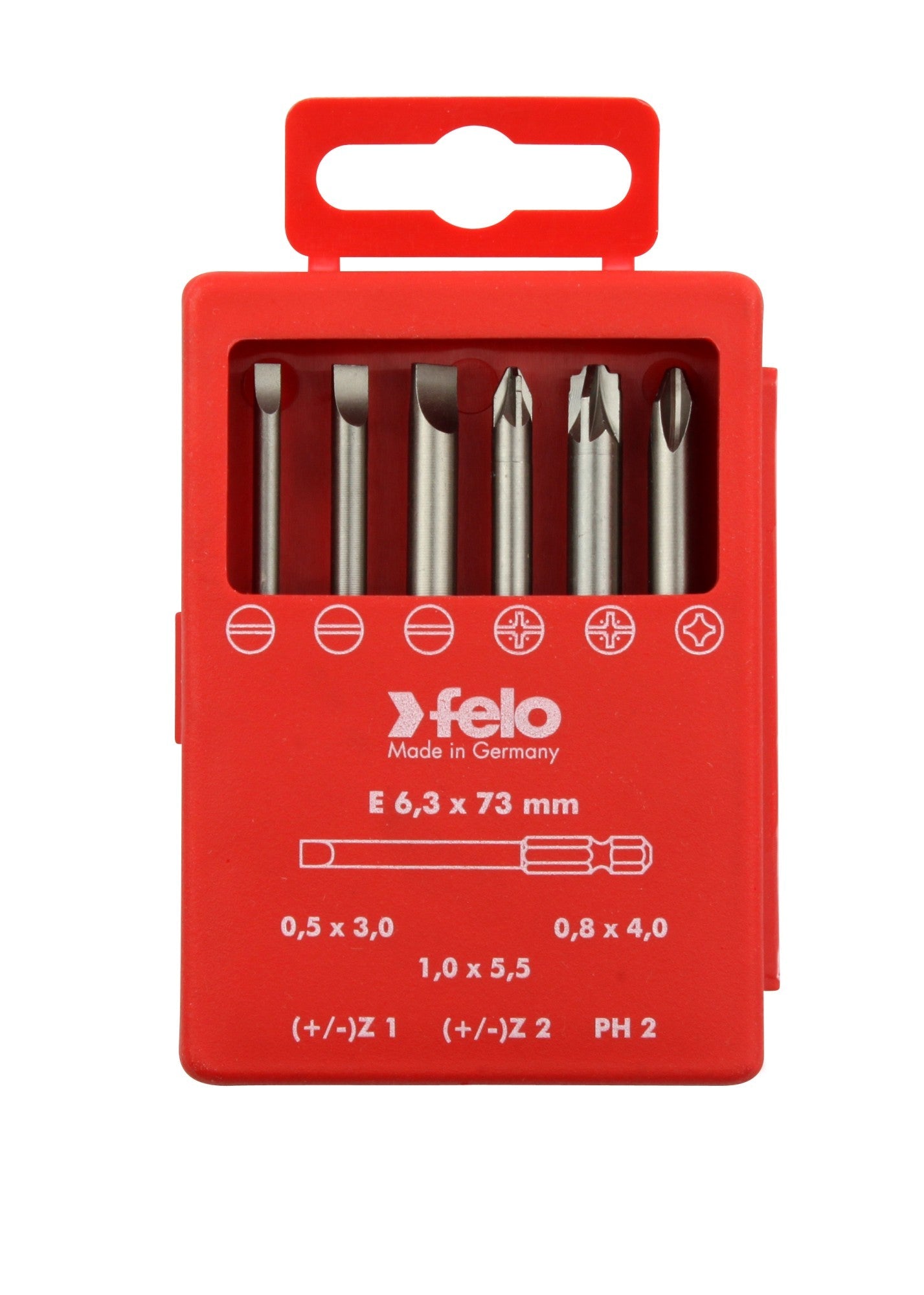 Felo 03192716 - Juego de puntas PROFI E6,3X73mm. 6 - pcs. SL/Z/PH - Ferrotecnia