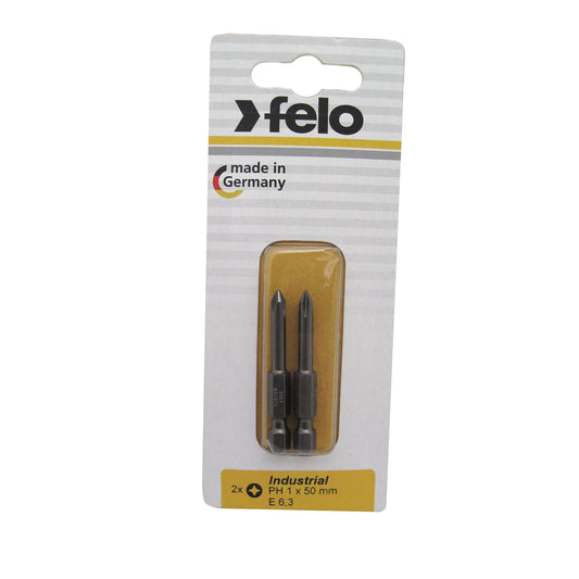 Felo 03201536 - Blister of 1 Phillips (PH) Industry E6.3x50mm screwdriver bit. PH 1