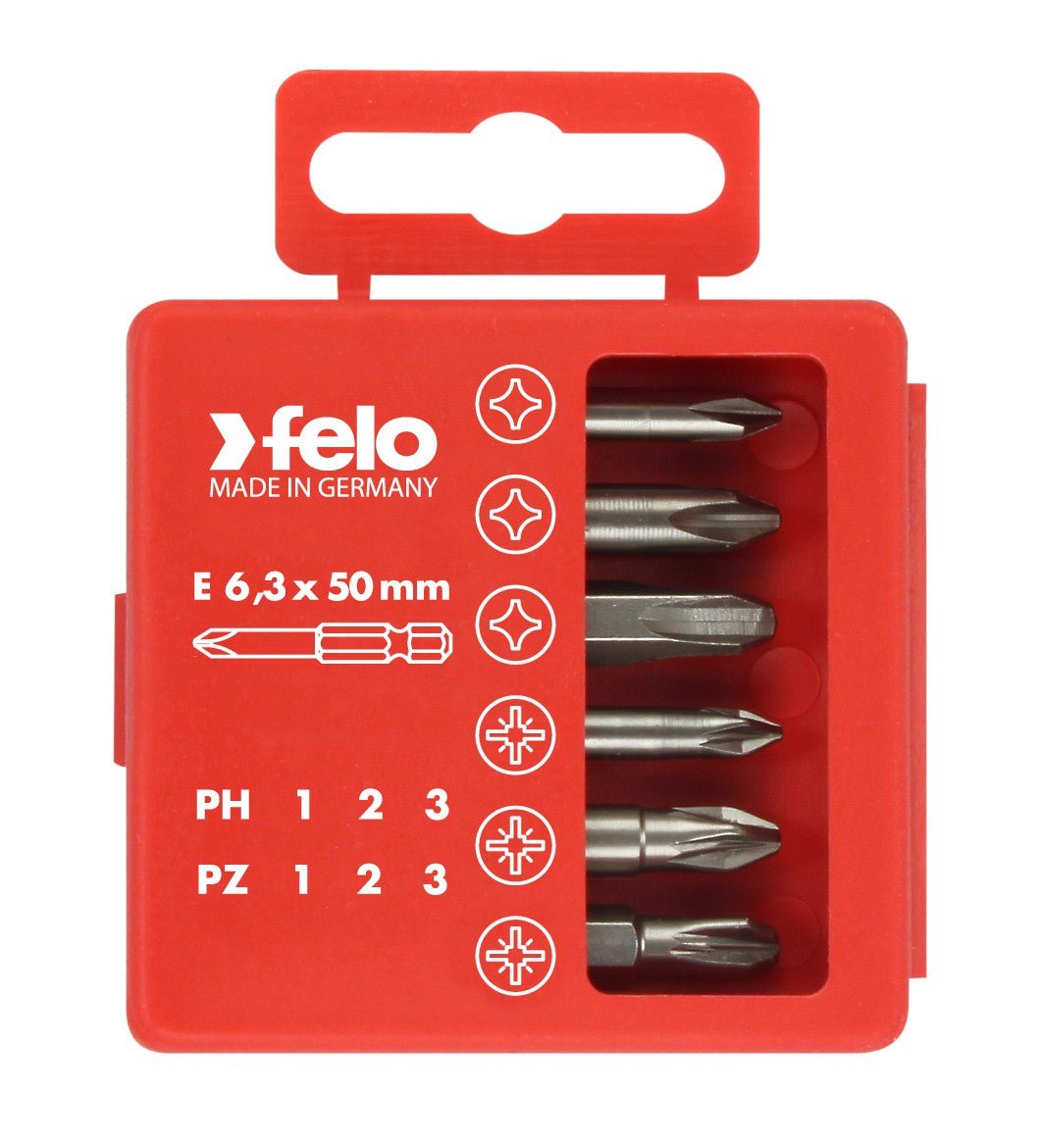 Felo 03291516 - Juego de puntas PROFI E6,3X50mm. 6 - pcs. PZ/PH - Ferrotecnia