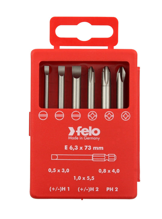 Felo 03292716 - Juego de puntas PROFI E6,3X73mm. 6 - pcs. SL/H/PH - Ferrotecnia