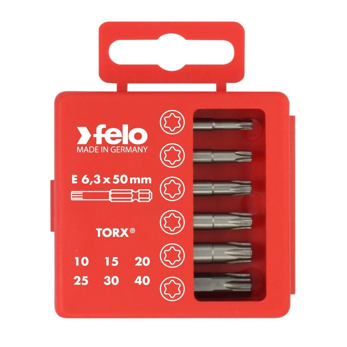 Felo 03691516 -  Juego de puntas PROFI E6,3X50mm. 6-pcs. TORX®
