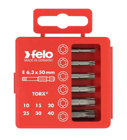 Felo 03691516 - Juego de puntas PROFI E6,3X50mm. 6 - pcs. TORX® - Ferrotecnia