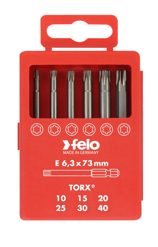 Felo 03691716 - Juego de puntas PROFI E6,3X73mm. 6 - pcs. TORX® - Ferrotecnia
