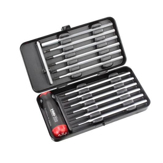 Felo 10099316 - Juego destornillador dinamométrico varillas intercambiables Nm 14-pcs. TORX®/TORX PLUS®/SL/PH/PZ/B - Ferrotecnia