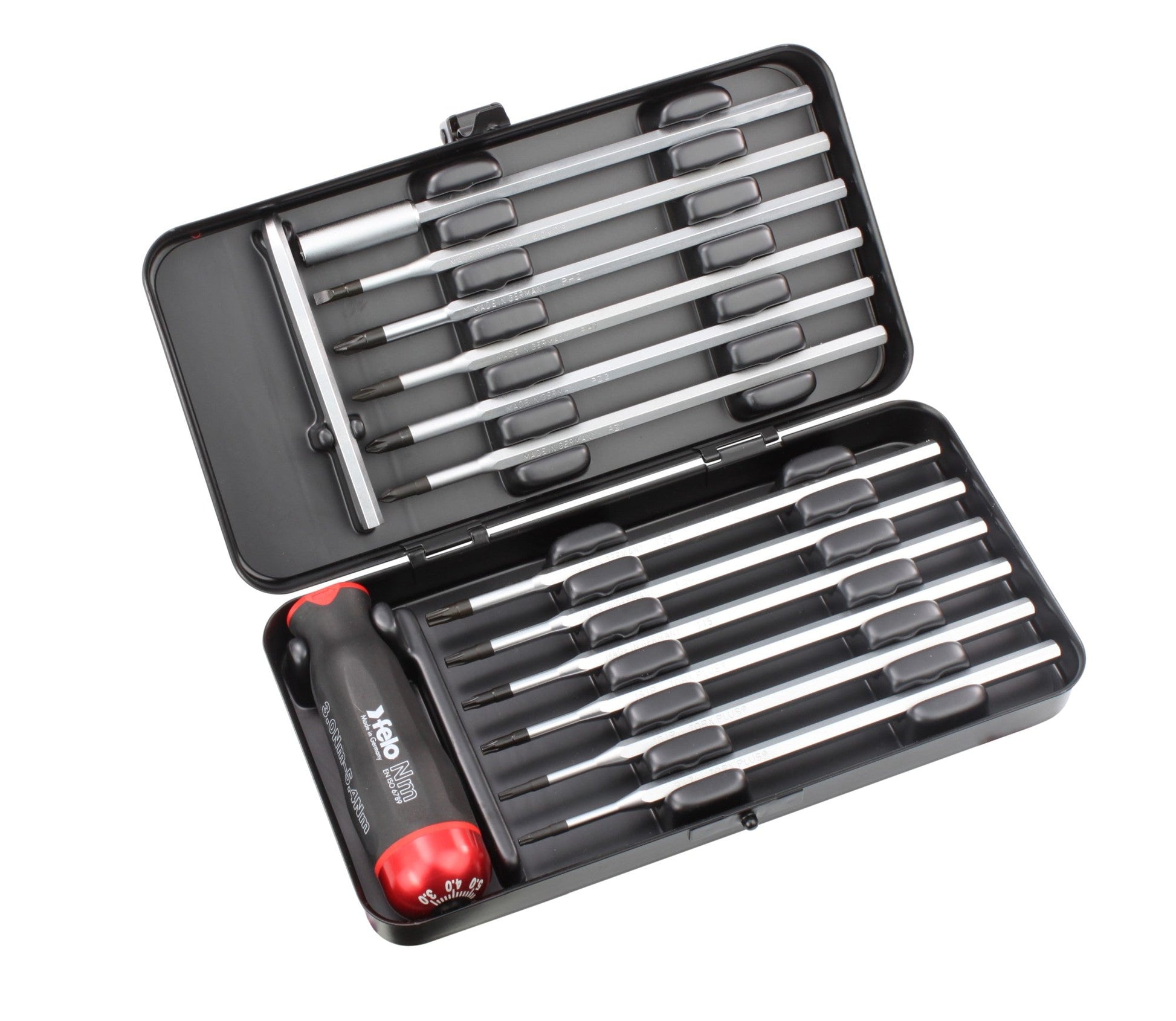 Felo 10099316 - Juego destornillador dinamométrico varillas intercambiables Nm 14 - pcs. TORX®/TORX PLUS®/SL/PH/PZ/B - Ferrotecnia